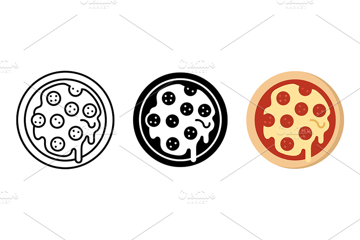 Pizza Vector Icons, a Solid Icon by Artonix (Photo 2 of 2)