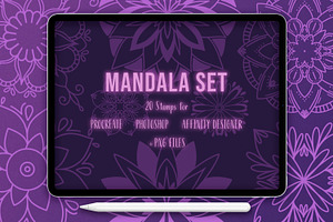 20 Mandala Stamp Brushes Set