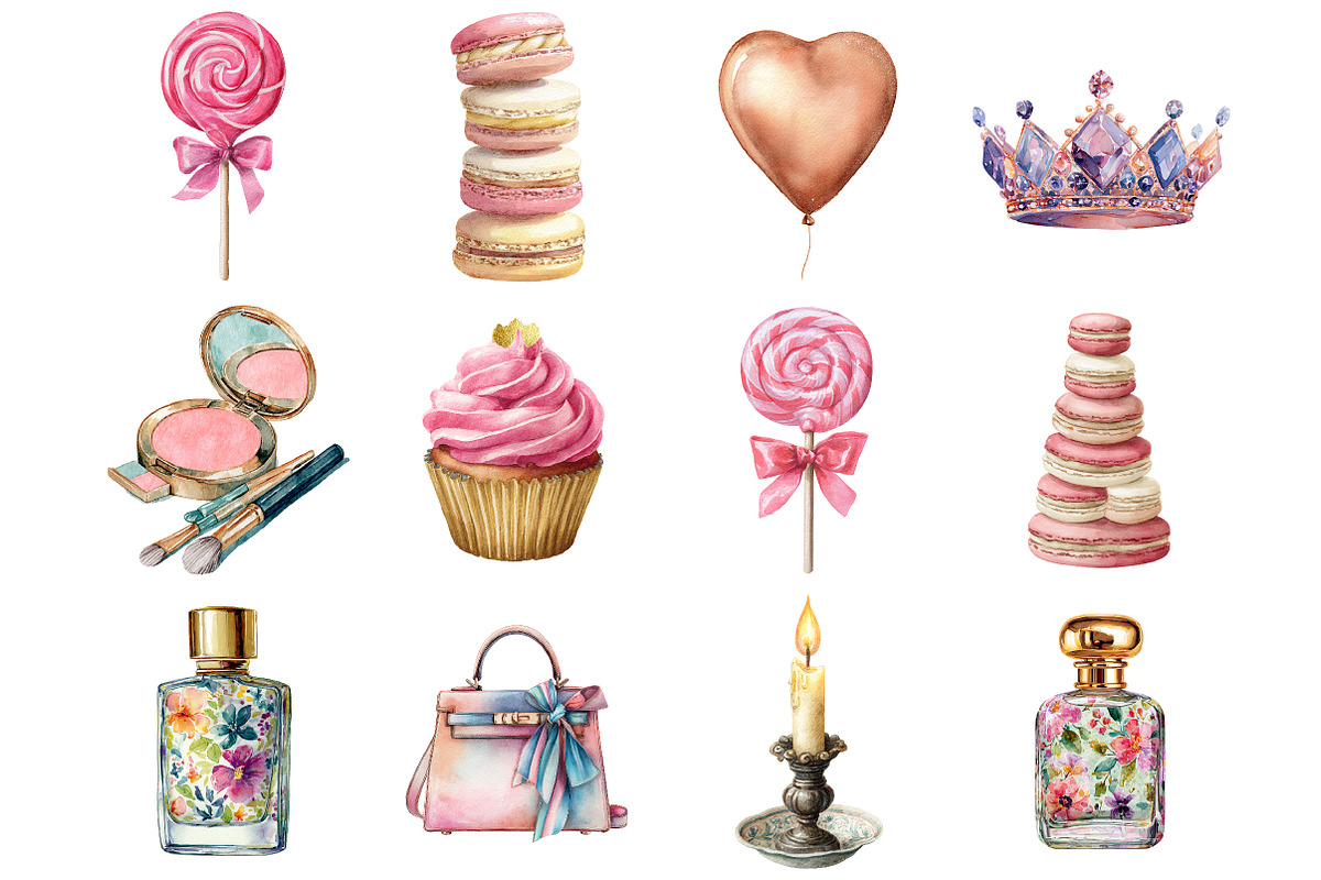 Watercolor Woman’s Birthday Clipart, a Graphic by CitraGraphics (Photo 3 of 4)