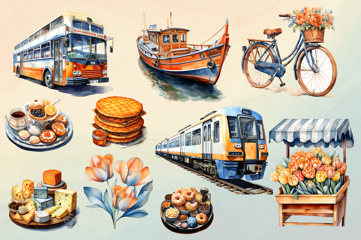 Trip to Amsterdam Clipart, an Illustration by NadiaTheronArt (Photo 2 of 5)