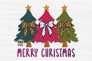 Coquette Christmas Tree Png, Merry, a Seasonal Illustration by Libby Wishes