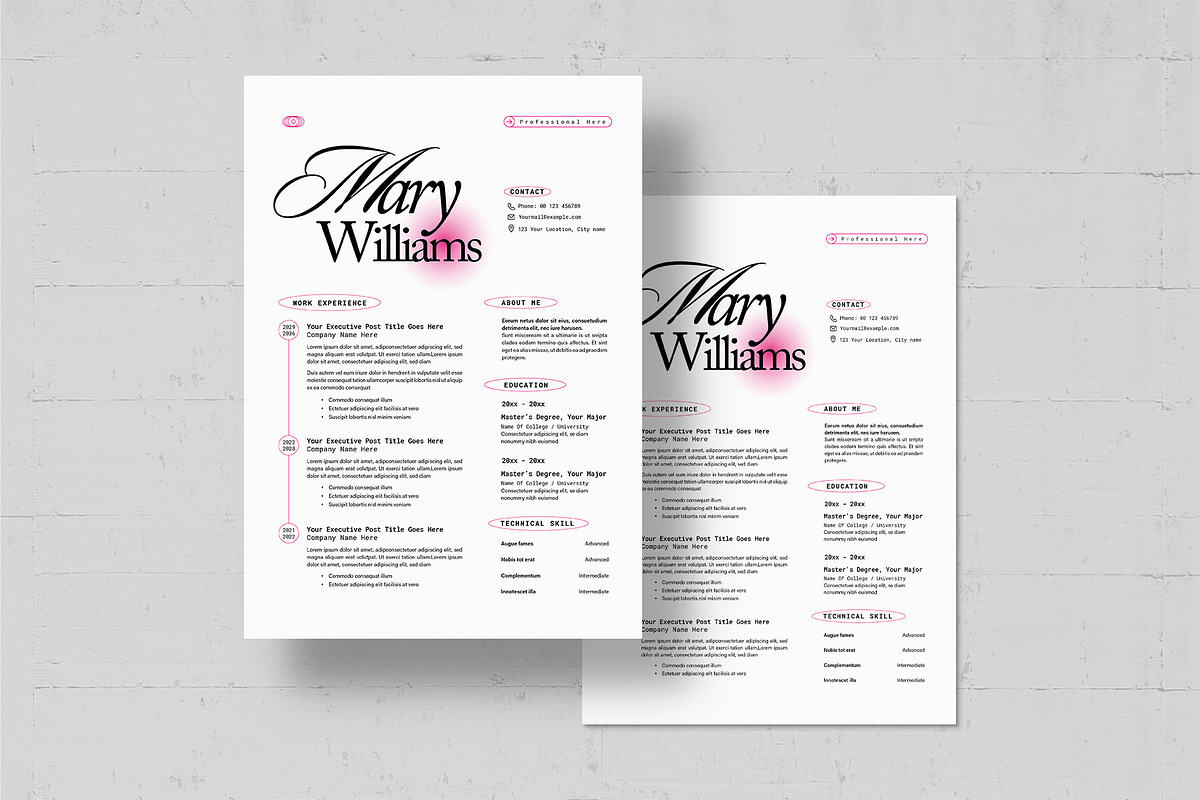 Modern Y2K Resume Template, a Resume Template by BrandPacks (Photo 2 of 4)