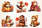 Autumn Cute Beaver Clipart, an Illustration by Dream Creation (Thumbnail 2 of 6)
