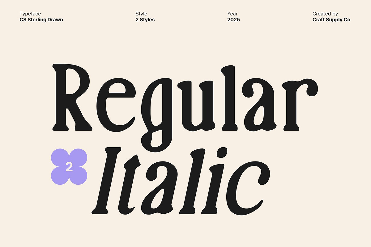 CS Sterling Drawn, a Serif Font by Craft Supply Co. (Photo 4 of 8)