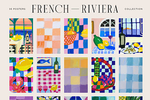 French Riviera Bohemian Posters