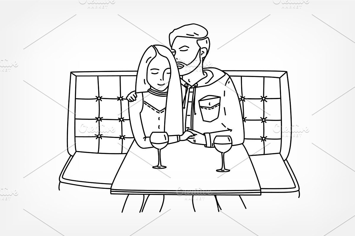 Young couple in cafe, a Food Illustration by Good Studio (Photo 2 of 6)