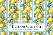 Lemon Garden Seamless Patterns, a Pattern Graphic by Jeanna Draw (Thumbnail 1 of 10)