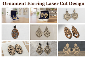 Laser Cut Ornament Earrings, an Illustration by hafijul