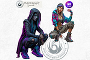 Urban Neon Witches Cliparts, a Person Illustration by ThatsDesignArt (Thumbnail 8 of 12)