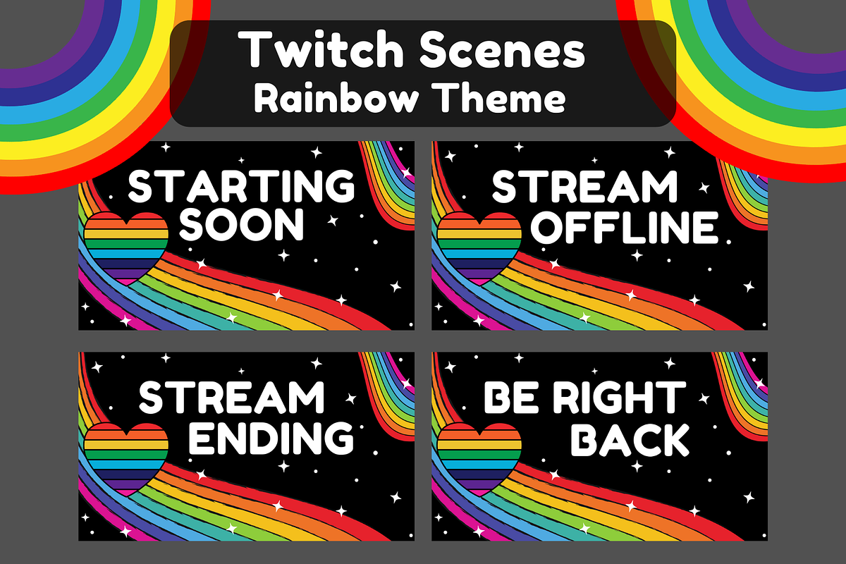 Rainbow Twitch Stream Package, a Templates & Theme by KatieLearns (Photo 3 of 5)