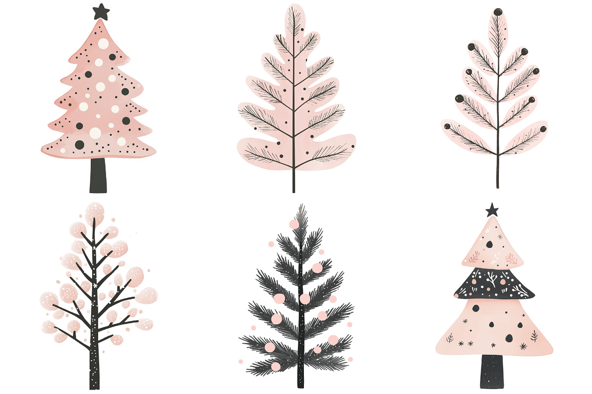 Boho Style Christmas Tree Clipart, an Illustration by Daily.Designs (Photo 5 of 5)