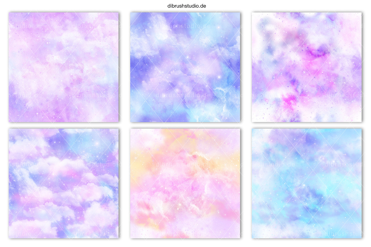 Seamless Pastel Galaxy Texture, a Pattern Graphic by DiBrush Studio (Photo 6 of 6)