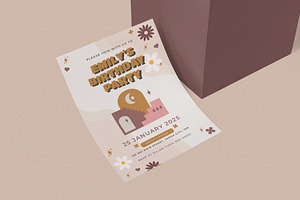 Cute Minimal Birthday Invitation, an Invitation Template by Esensifiksi.studio