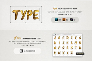 Liquid Gold SVG Font Actions