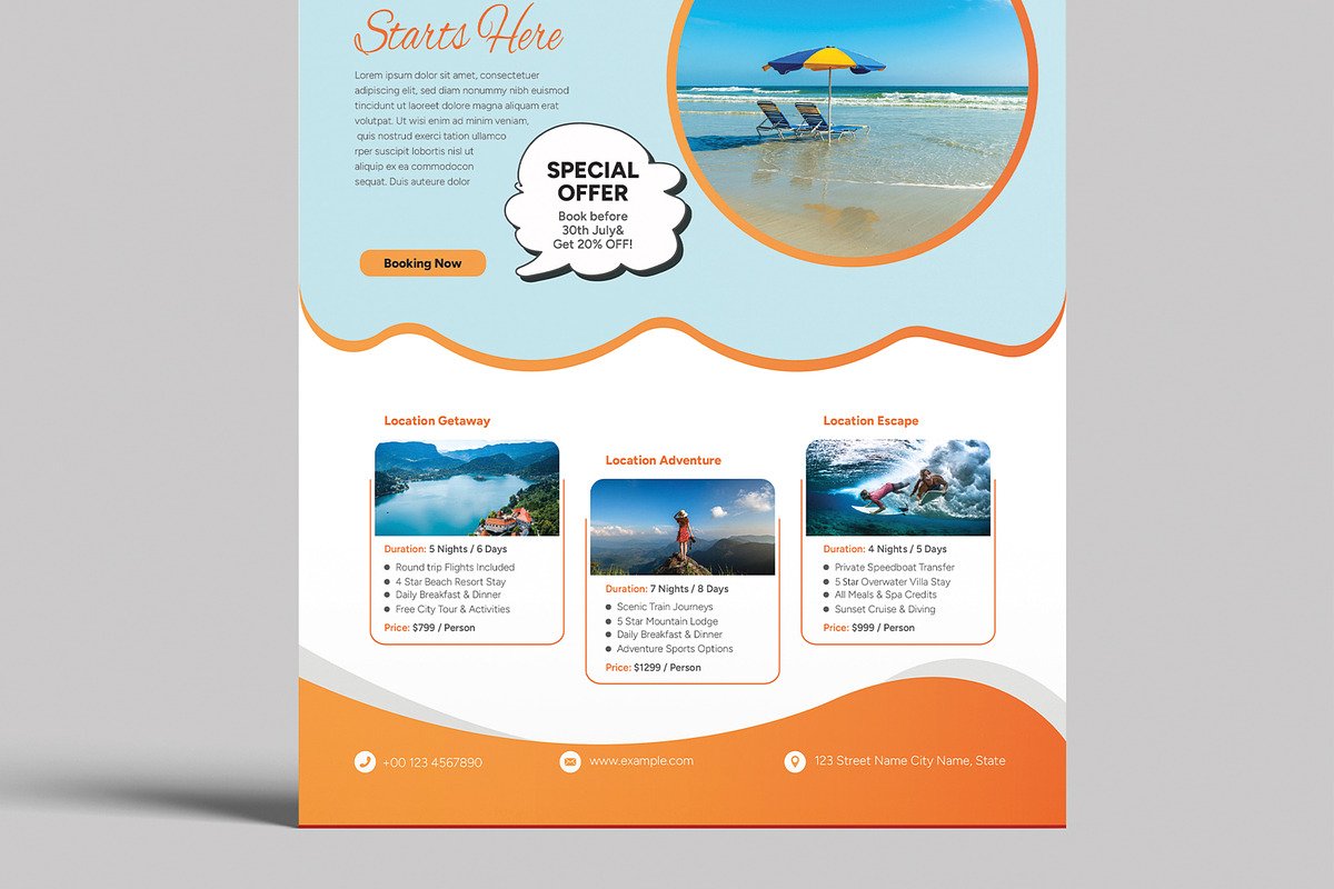 Travel Agency Flyer Template preview 5