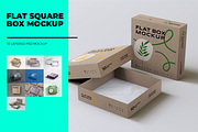 Flat Square Box MockUp, a Cups & Container Mockup by coloformia (Thumbnail 1 of 12)