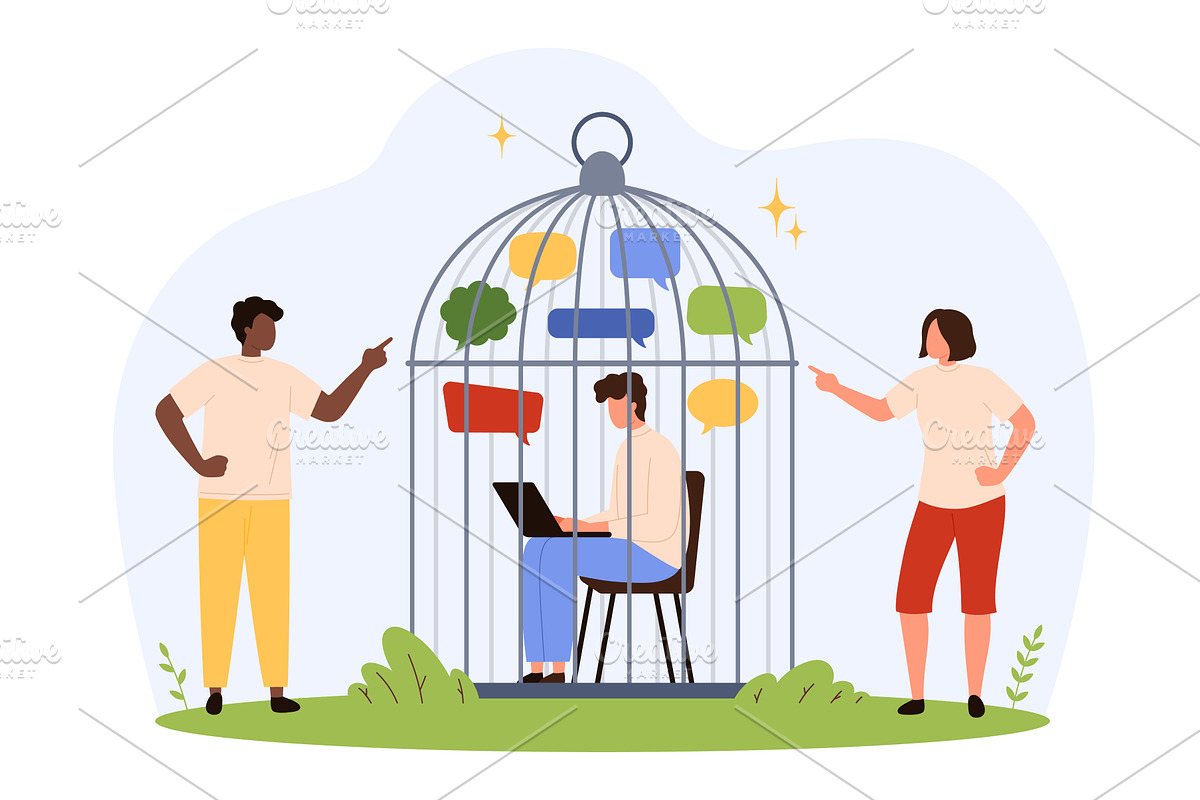 Illustrating Internet Addiction app, a Technology Illustration by Flashvector