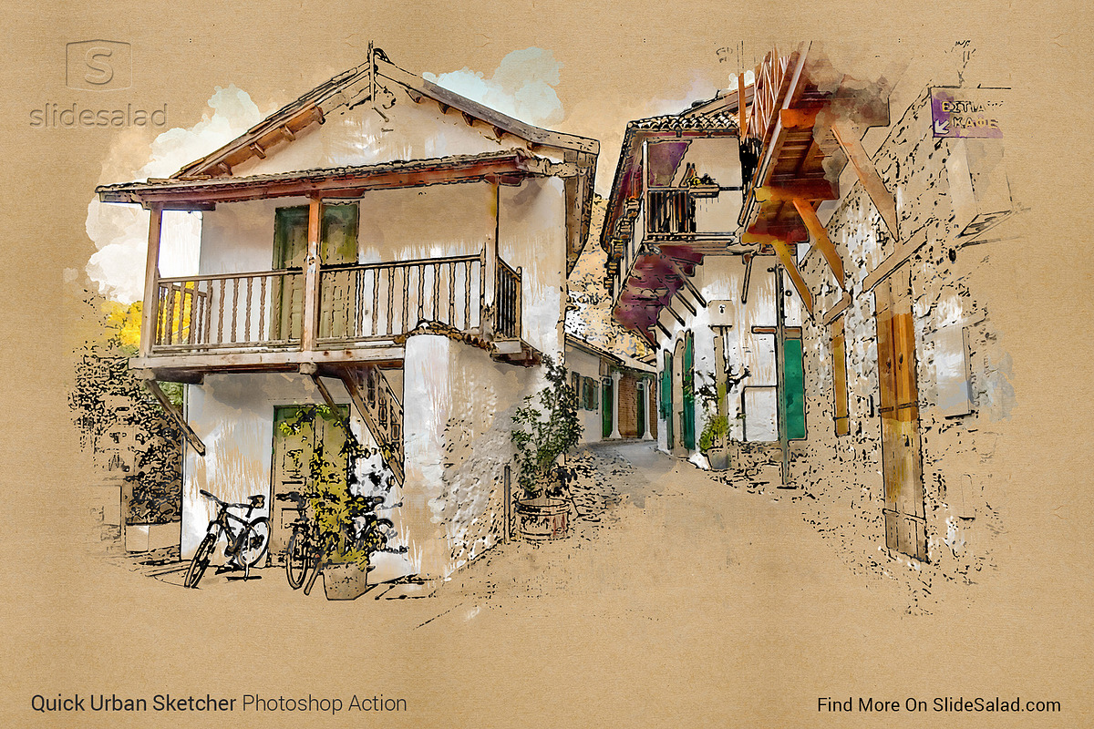 Urban Sketcher Photoshop Action, an Action Add-On by SlideSalad (Photo 13 of 31)