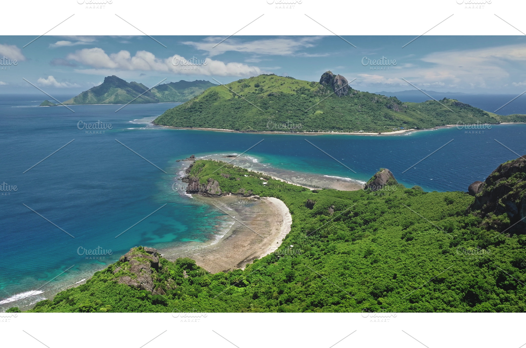 Aerial view of tropical Kuata Island, a Nature Photo by Goinyk