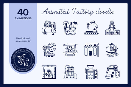 Animated Factory Drawing, a Solid Icon by Vectors Market