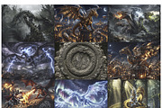 Epic Dragon Wall Art Set, a Decorative Illustration by Nadia Semyroz (Thumbnail 3 of 8)