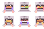 Hands cooking in gloves. Chefs take, a Food Illustration by LadadikArt (Thumbnail 3 of 3)