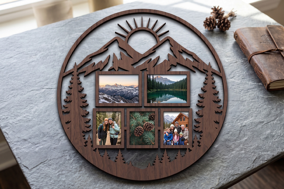 Mountain Forest Family Photo Frame, an Object Graphic by Libby Wishes (Photo 3 of 3)