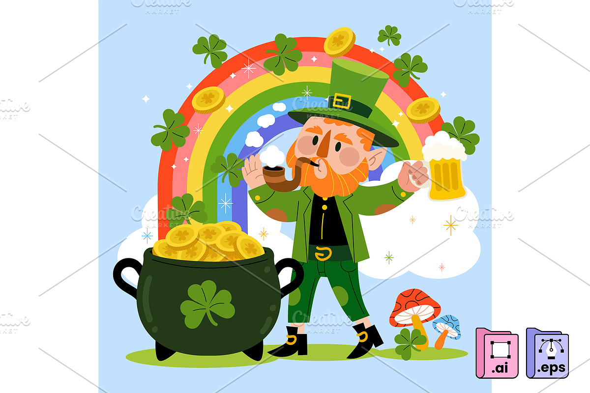 Pot of Gold Leprechaun, a Person Illustration by MISS CHATZ (Photo 1 of 3)
