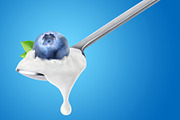 Fruit yogurt on spoons, an Object Graphic by Fruits+Veggies (Thumbnail 9 of 14)