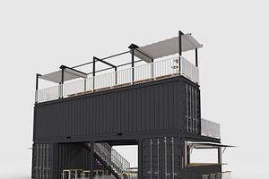 3D Model Container Cafe 2