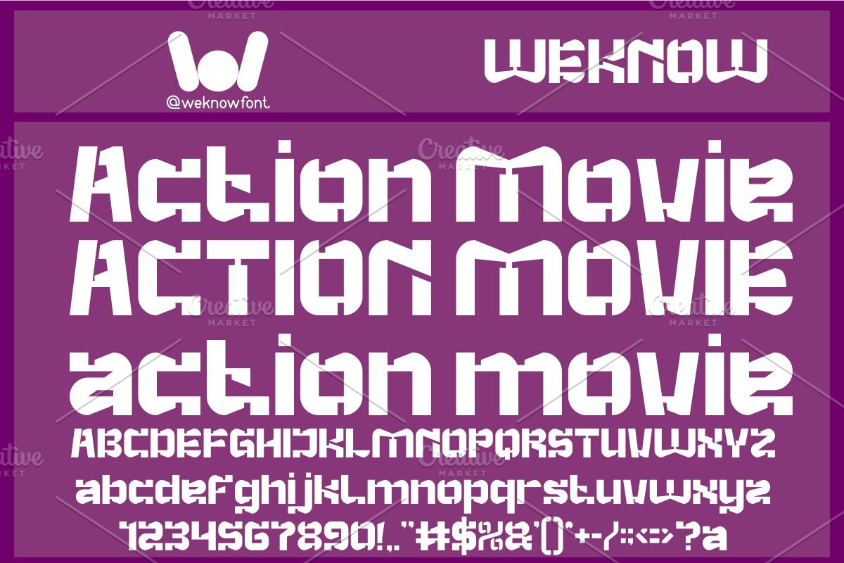 Action Movie font, a Font by weknow (Photo 1 of 8)