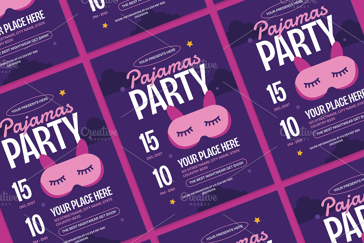 Pajamas Party - Flyer, a Poster Template by Izdihaar_Studio (Photo 2 of 3)