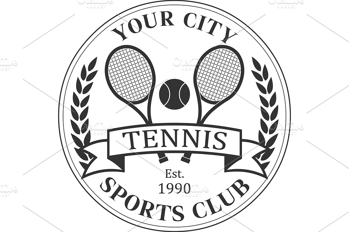 Tennis Sports Club Emblem, an Illustration by HitToon