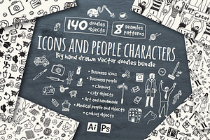Vector icons and people characters