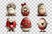 Quirky Easter Eggs Clipart Set, a Seasonal Illustration by Nicolle's Colorful Art (Thumbnail 6 of 9)