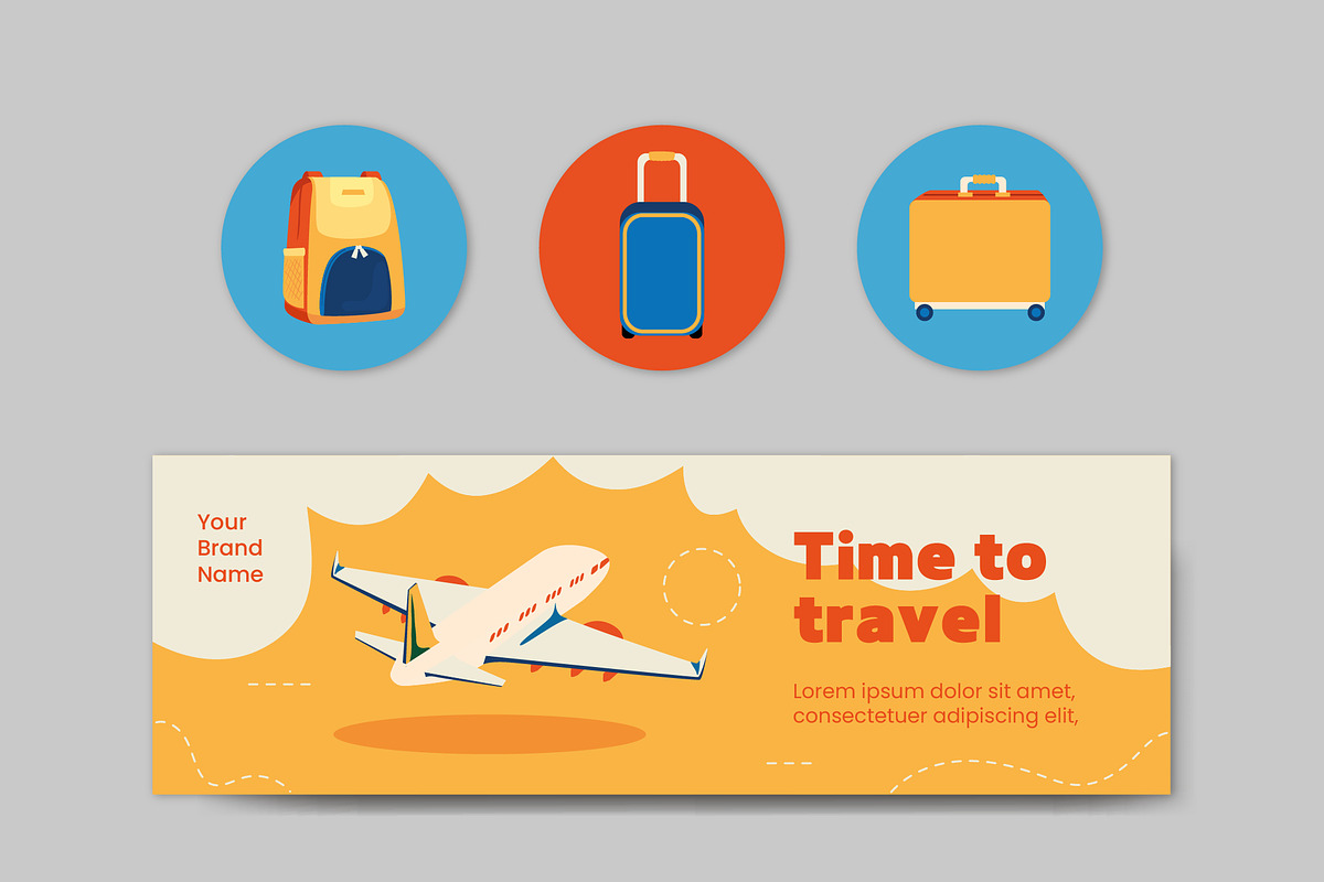 Travel Banner Editable Layout Set, a Templates & Theme by studiogstock (Photo 3 of 3)