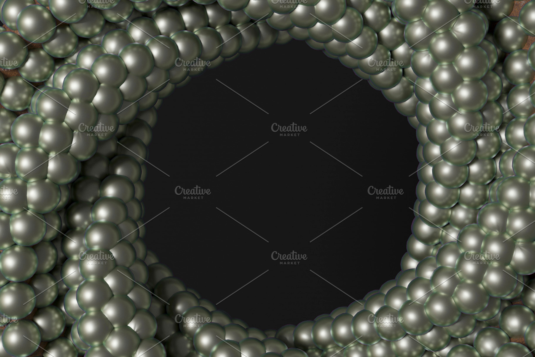 Metallic sphere tunnel forming abstract circular frame, an Industrial Photo by RF Images