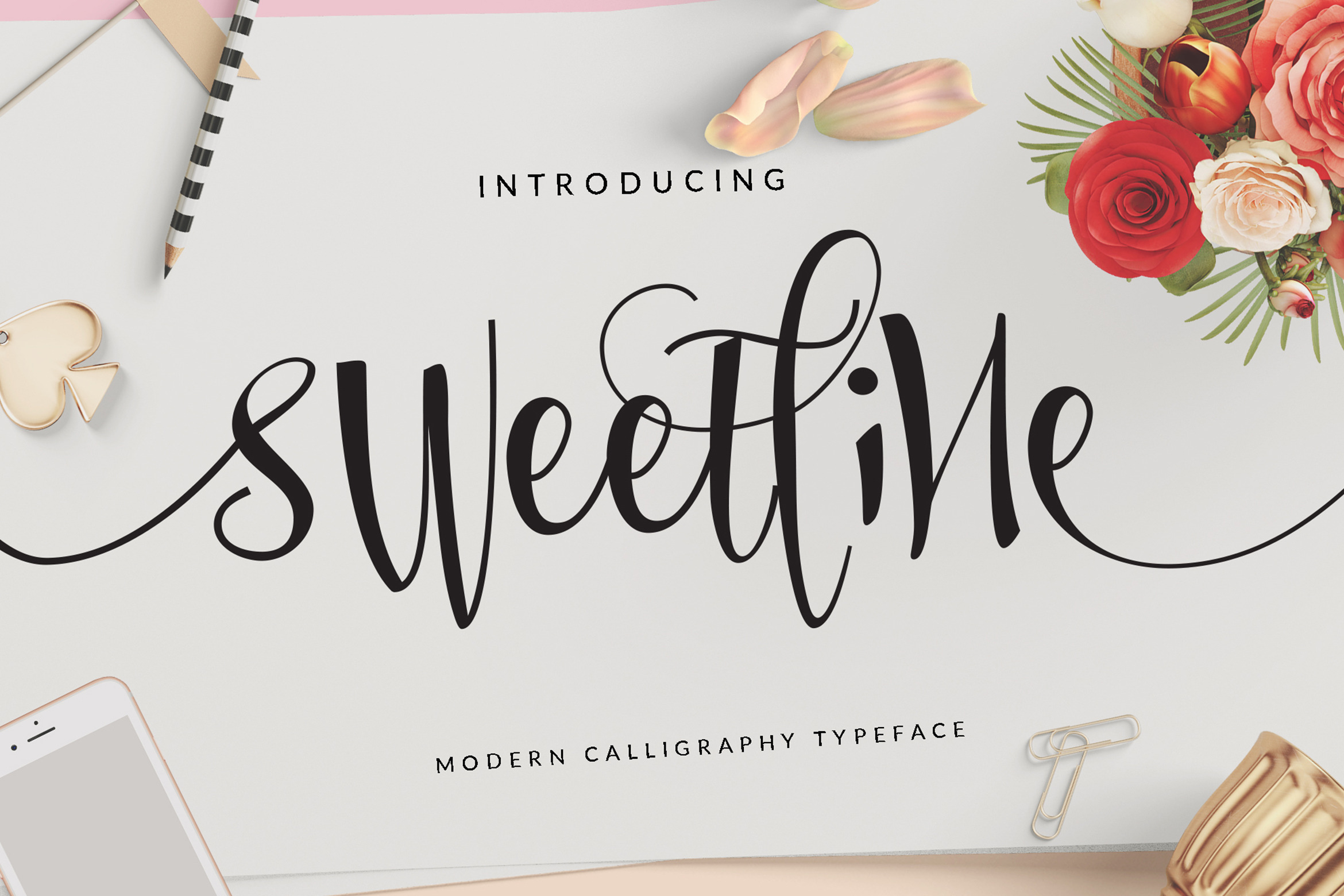 Sweetline Typeface, a Script Font by Dirtyline Studio