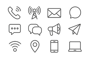 Communication icons representing, a Technology Illustration by ZinetroN