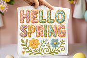 Faux Yarn Hello Spring PNG Sublimati, an Illustration by Libby Wishes (Thumbnail 1 of 6)