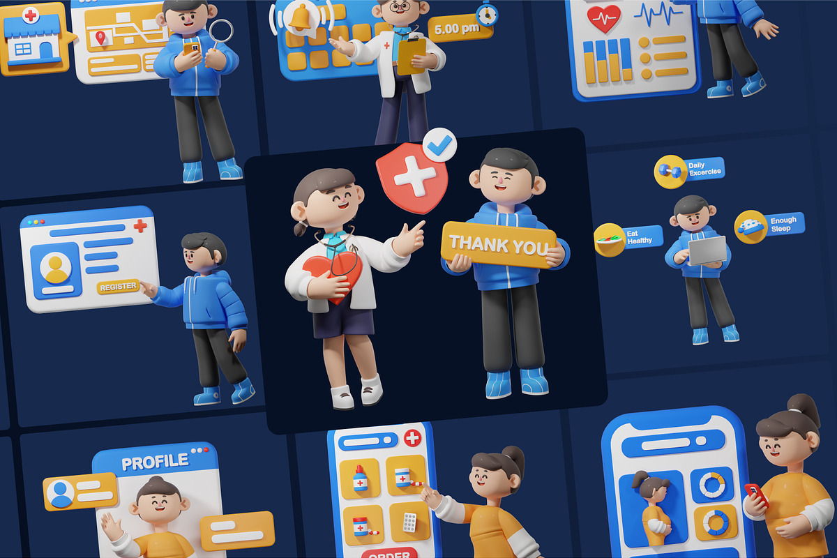 Online Medical 3D Character, a Characters & Person 3D Model by orenjidesign (Photo 8 of 8)