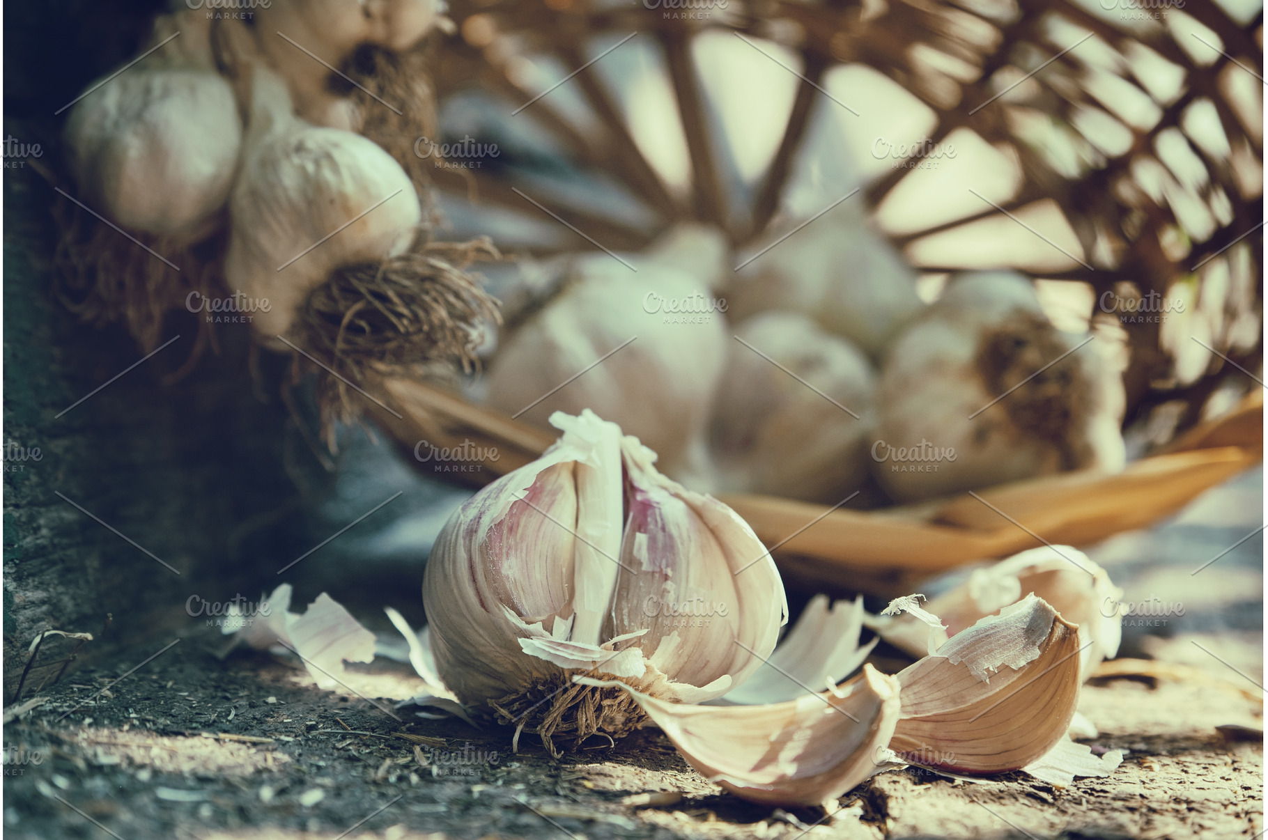 Macro of peeled garlic cloves on, a Food & Drink Photo by Rohan Photography