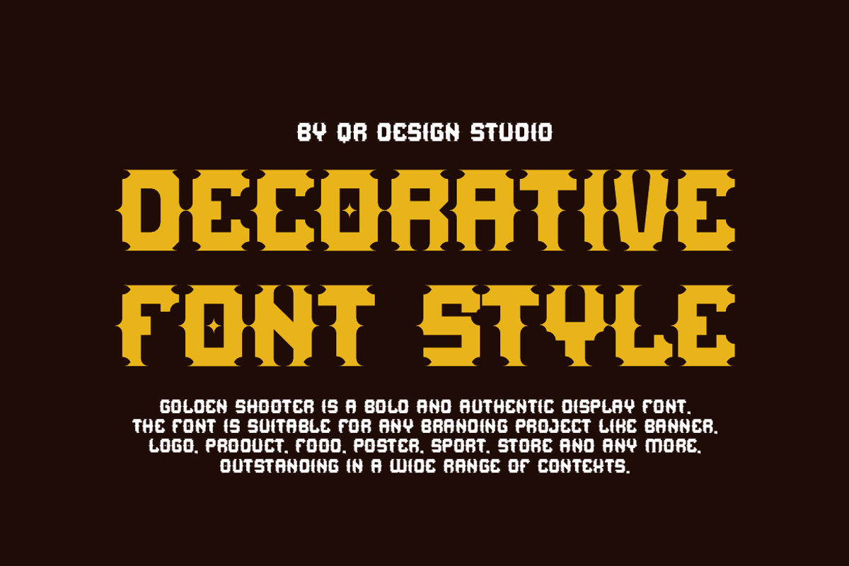 Golden Shooter - Condensed & Artdeco, a Serif Font by QR Design Studio (Photo 2 of 6)