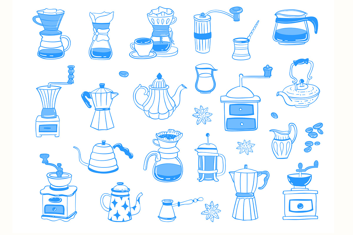 Cofee Drinks line art, a Food Illustration by Carpet Tapete Pretzel (Photo 4 of 8)