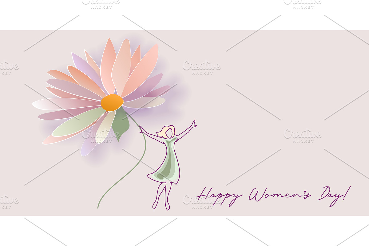 International Womens Day greeting, a Seasonal Illustration by Valenty