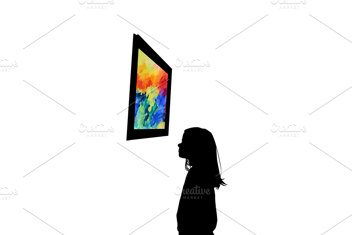 Silhouette of a girl looking at a, an Illustration by Nenahliadava Design