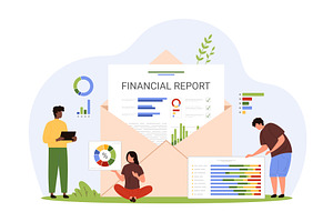 Financial reports analysis, a Finance Illustration by Flashvector