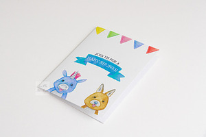 A2 Greeting Card Mockup Psd Photo