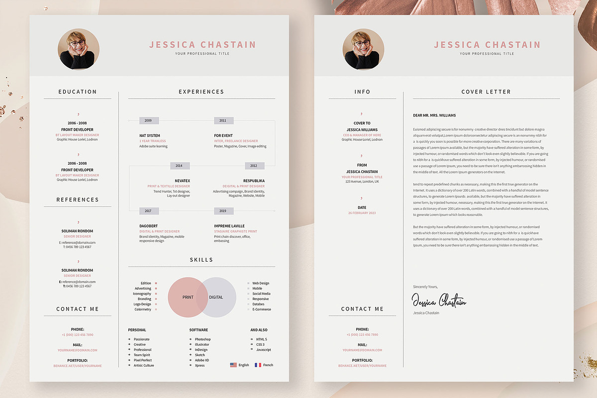 Modern Resume CV Template, a Resume Template by UX-group (Photo 2 of 8)