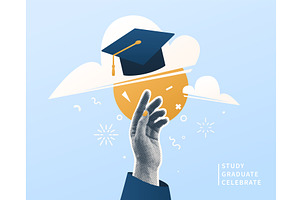 Graduate vector illustration, an Education Illustration by Zaie